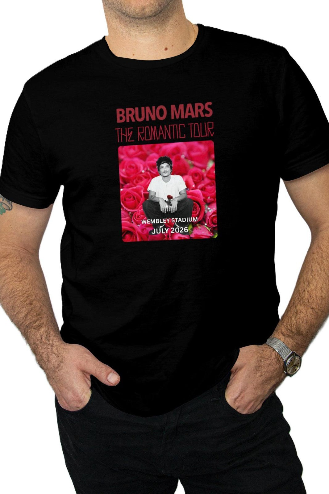 Bruno Mars The Romantic Tour T-Shirt - London Wembley 2026 Unisex