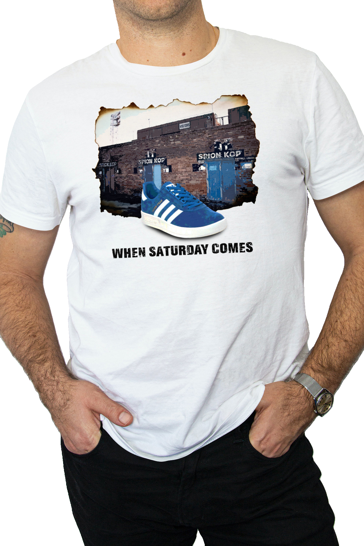 When Saturday Comes Tee - White/Blue