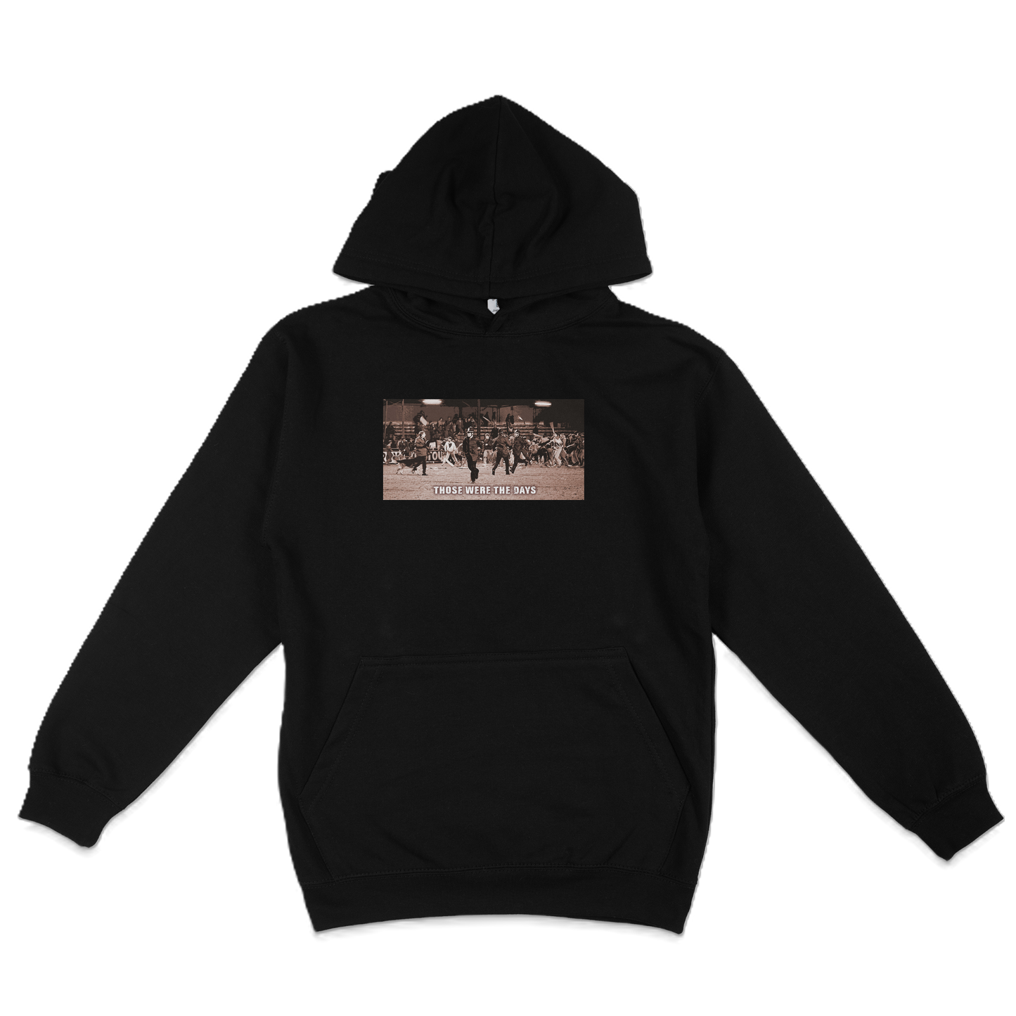 "Those Were The Days" Hoodie - Black/Sepia